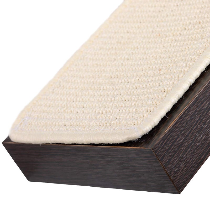PetFusion Cat Activity Wall Shelves - Single Medium Shelf. Sisal Surfaces for cat Scratching & Plush to Lounge, Neutral Design & Color Tones. Easy & Secure Wall Mount, Espresso Finish - Image 1